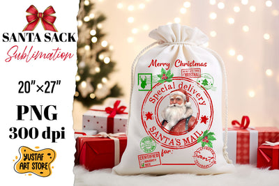Santa sack sublimation. Christmas gift bag design Sublimation Yustaf Art Store 