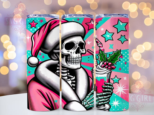 Santa Skeleton Tumbler, Cold Like My Soul Design, 20oz Sublimation, Funny Holiday Drinkware, Edgy Christmas Gift, Unique Tumbler Wrap, Skeleton Mug Sublimation SvggirlplusArt 