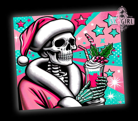 Santa Skeleton Tumbler, Cold Like My Soul Design, 20oz Sublimation, Funny Holiday Drinkware, Edgy Christmas Gift, Unique Tumbler Wrap, Skeleton Mug Sublimation SvggirlplusArt 
