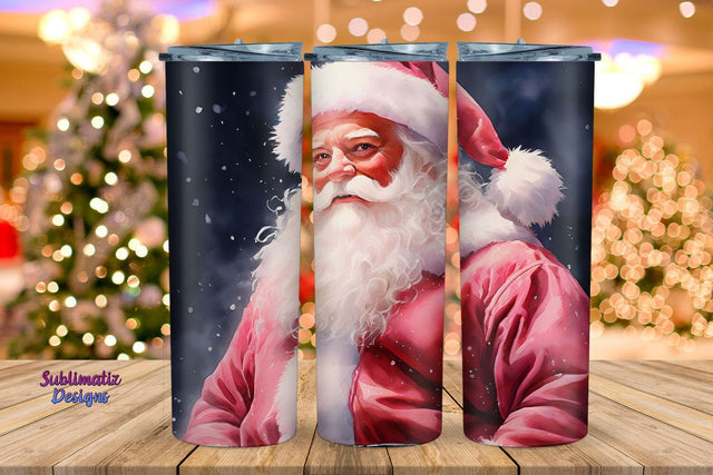 Santa Skinny Tumbler Wrap | 20 oz Skinny Tumbler Wrap Sublimation Christmas Design Sublimation Sublimatiz Designs 