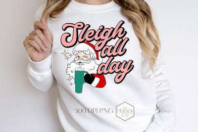 Santa Sleigh All Day Sublimation | Cute Christmas PNG Sublimation The Honey Company 