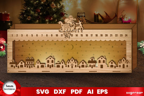Santa Sleigh Countdow Laser Cut SVG SvgOcean 