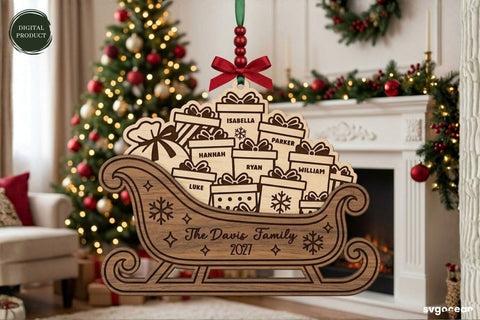 Santa Sleigh Ornaments SVG Bundle SVG SvgOcean 
