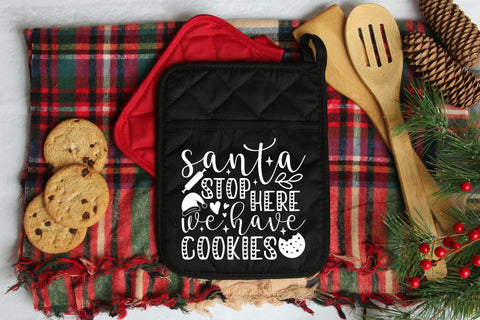 Santa Stop Here We Have Cookies, Christmas Potholders SVG CraftLabSVG 