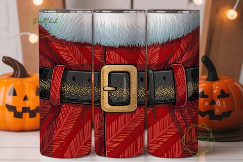 Santa Suit Christmas 20oz Tumbler Wrap Sublimation PixelChick 