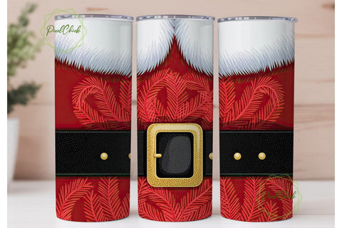 Santa Suit Christmas 20oz Tumbler Wrap Sublimation PixelChick 