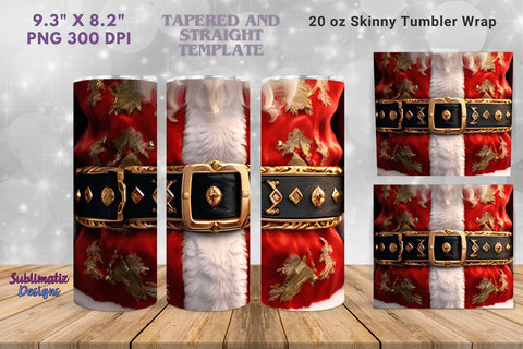 Santa Suit Christmas Tumbler Sublimation Wrap | 20 oz Skinny Tumbler Wrap Sublimation Christmas Design Sublimation Sublimatiz Designs 
