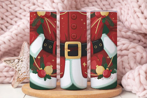 Santa Suit Christmas Tumbler Wrap Sublimation DesignSVG 