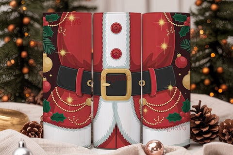 Santa Suit Christmas Tumbler Wrap Sublimation DesignSVG 