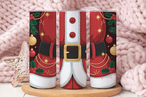 Santa Suit Christmas Tumbler Wrap Sublimation DesignSVG 
