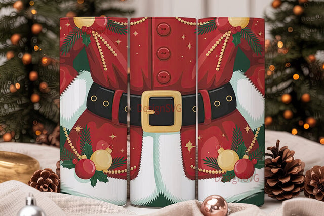 Santa Suit Christmas Tumbler Wrap Sublimation DesignSVG 