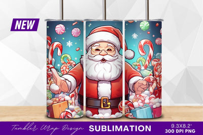 Santa surrounded by candy and gifts Sublimation Regulrcrative 