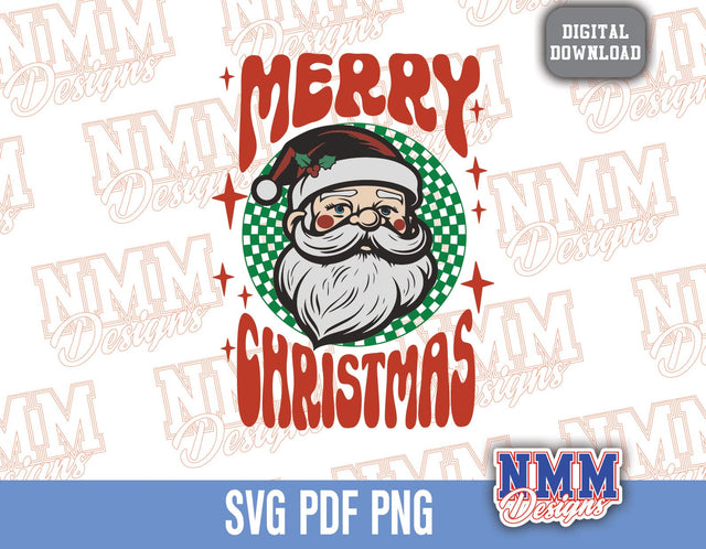 Santa SVG | Merry Christmas SVG | Decal T-Shirt Sticker Graphics | Cut Cutting File Printable Clipart Vector Digital Santa Retro SVG NMMDesignsShop 
