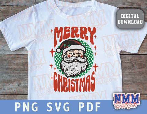 Santa SVG | Merry Christmas SVG | Decal T-Shirt Sticker Graphics | Cut Cutting File Printable Clipart Vector Digital Santa Retro SVG NMMDesignsShop 