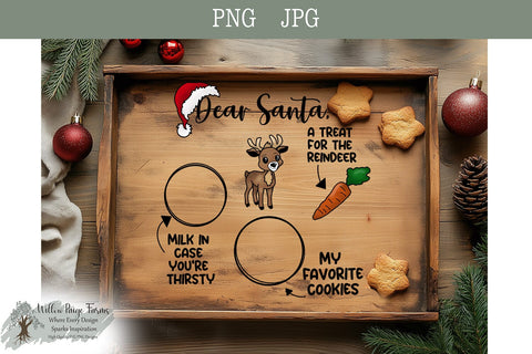 Santa Tray Printable Design – PNG & JPG Sublimation Willow Paige Farms 