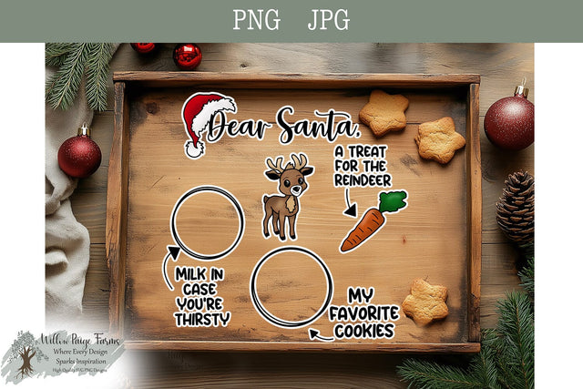 Santa Tray Printable Design – PNG & JPG Sublimation Willow Paige Farms 