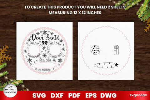 Santa Treat Tray Laser Cut SVG SvgOcean 