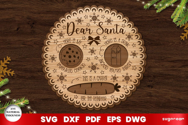 Santa Treat Tray Laser Cut SVG SvgOcean 