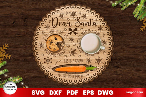 Santa Treat Tray Laser Cut SVG SvgOcean 
