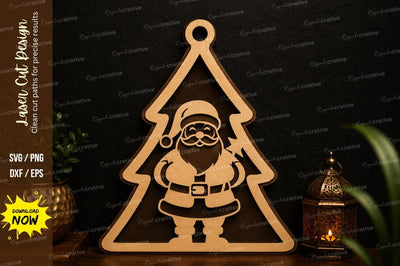 Santa Tree Ornament Laser Cut SVG SVG Regulrcrative 