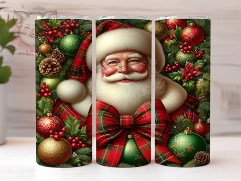 Santa Tumbler, Christmas Ornament, 20oz Tumbler Wrap, Holiday Decor, Xmas Gift, Festive Tumbler, Personalized Christmas Sublimation Lara' s Designs 