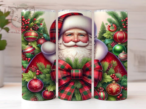 Santa Tumbler, Christmas Ornament, 20oz Tumbler Wrap, Holiday Decor, Xmas Gift, Festive Tumbler, Personalized Christmas Sublimation Lara' s Designs 