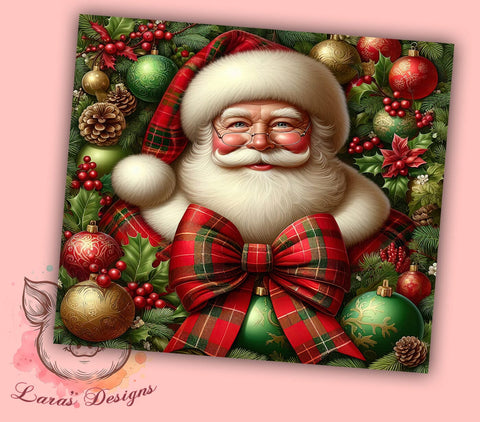 Santa Tumbler, Christmas Ornament, 20oz Tumbler Wrap, Holiday Decor, Xmas Gift, Festive Tumbler, Personalized Christmas Sublimation Lara' s Designs 