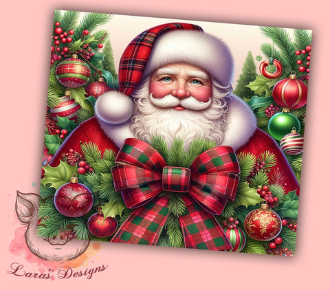 Santa Tumbler, Christmas Ornament, 20oz Tumbler Wrap, Holiday Decor, Xmas Gift, Festive Tumbler, Personalized Christmas Sublimation Lara' s Designs 