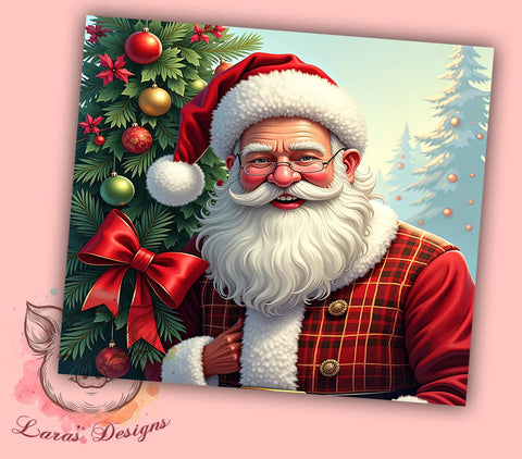 Santa Tumbler, Christmas Ornament, 20oz Tumbler Wrap, Holiday Decor, Xmas Gift, Festive Tumbler, Personalized Christmas Sublimation Lara' s Designs 