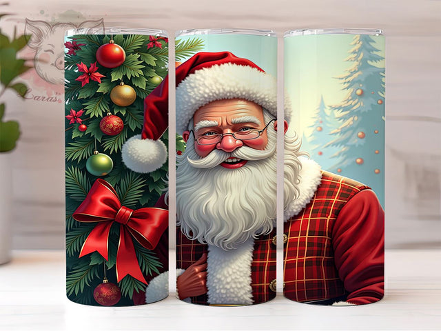 Santa Tumbler, Christmas Ornament, 20oz Tumbler Wrap, Holiday Decor, Xmas Gift, Festive Tumbler, Personalized Christmas Sublimation Lara' s Designs 