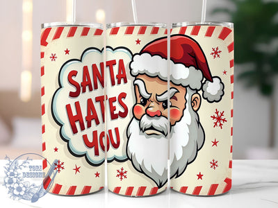 Santa Tumbler, Funny Christmas Gift, Sublimation Design, 20oz Tumbler, Holiday Humor, Sarcastic Mug, Personalized Gift, Christmas Decor Sublimation ToriDesigns 