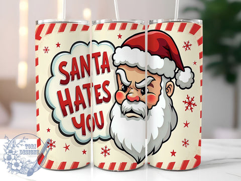 Santa Tumbler, Funny Christmas Gift, Sublimation Design, 20oz Tumbler, Holiday Humor, Sarcastic Mug, Personalized Gift, Christmas Decor Sublimation ToriDesigns 