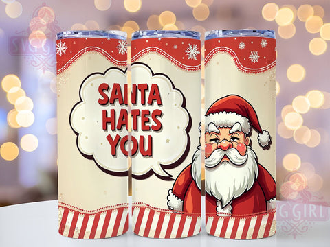 Santa Tumbler, Funny Christmas Gifts, 20oz Tumbler, Sublimation Design, Holiday Humor, PNG File, Gift For Him, Christmas Decor Sublimation SvggirlplusArt 