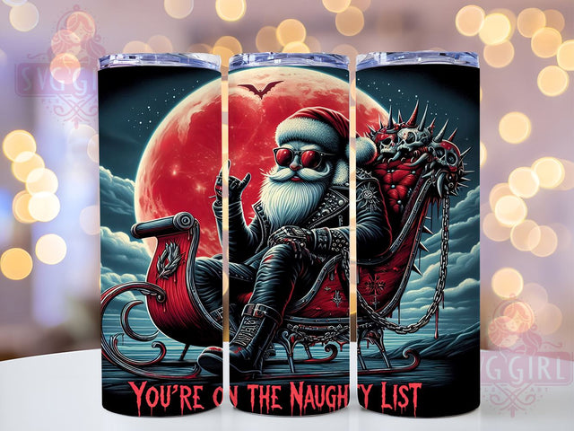 Santa Tumbler, Naughty List Tumbler, Christmas PNG, 20oz Drinkware, Holiday Sublimation, Funny Gift, Holiday Tumbler, Personalized Tumbler Sublimation SvggirlplusArt 