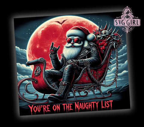 Santa Tumbler, Naughty List Tumbler, Christmas PNG, 20oz Drinkware, Holiday Sublimation, Funny Gift, Holiday Tumbler, Personalized Tumbler Sublimation SvggirlplusArt 