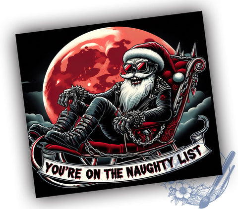 Santa Tumbler, Naughty List Tumbler, Sublimation Design, 20oz Tumbler, Christmas Gift, Holiday Humor, Personalized Tumbler, Funny Christmas Mug Sublimation ToriDesigns 