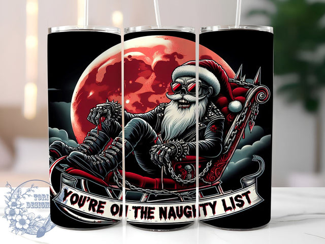 Santa Tumbler, Naughty List Tumbler, Sublimation Design, 20oz Tumbler, Christmas Gift, Holiday Humor, Personalized Tumbler, Funny Christmas Mug Sublimation ToriDesigns 