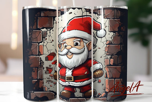 Santa tumbler wrap / 3d Christmas tumbler wrap / Funny Santa Sublimation Angelina Semenova 