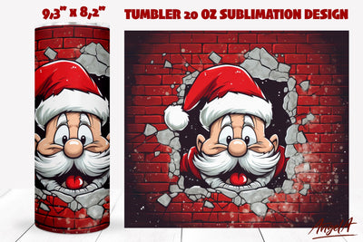 Santa tumbler wrap / 3d Christmas tumbler wrap / Santa Claus Sublimation Angelina Semenova 