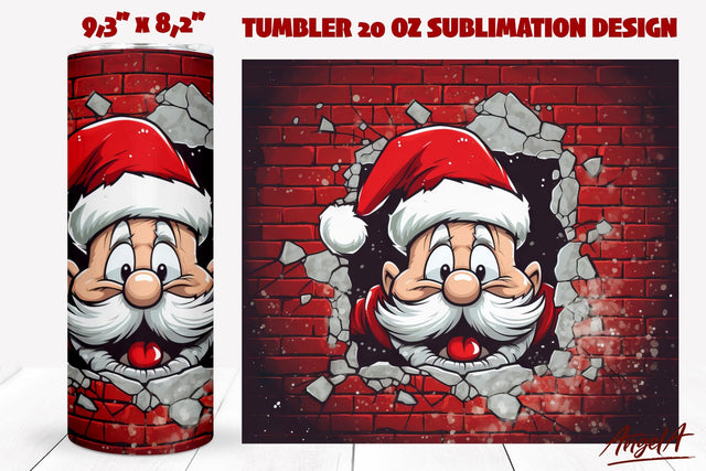 Santa tumbler wrap / 3d Christmas tumbler wrap / Santa Claus Sublimation Angelina Semenova 