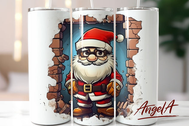 Santa tumbler wrap / 3d Christmas tumbler wrap / Santa Claus Sublimation Angelina Semenova 