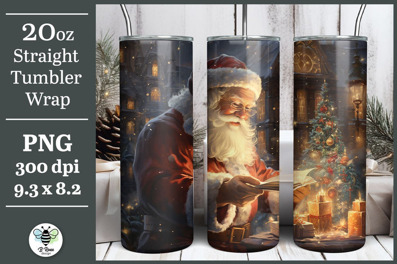 Santa Tumbler Wrap | Christmas Sublimation PNG Sublimation B Renee Design 