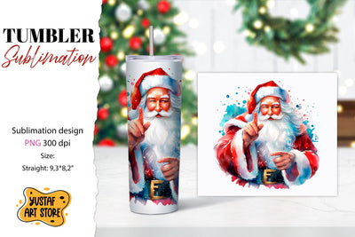 Santa tumbler wrap. Christmas tumbler sublimation. Sublimation Yustaf Art Store 