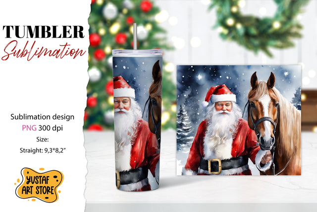 Santa tumbler wrap. Christmas tumbler sublimation. Sublimation Yustaf Art Store 