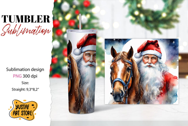 Santa tumbler wrap. Christmas tumbler sublimation. Sublimation Yustaf Art Store 