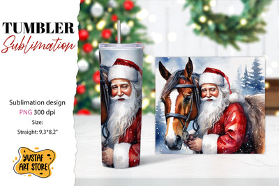 Santa tumbler wrap. Christmas tumbler sublimation. Sublimation Yustaf Art Store 