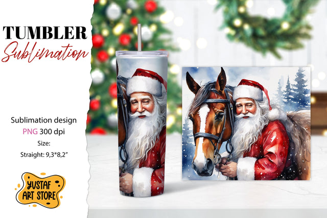 Santa tumbler wrap. Christmas tumbler sublimation. Sublimation Yustaf Art Store 