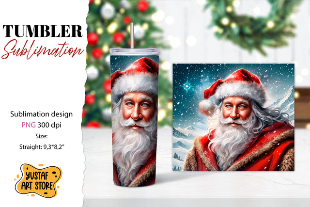 Santa tumbler wrap. Christmas tumbler sublimation. Sublimation Yustaf Art Store 