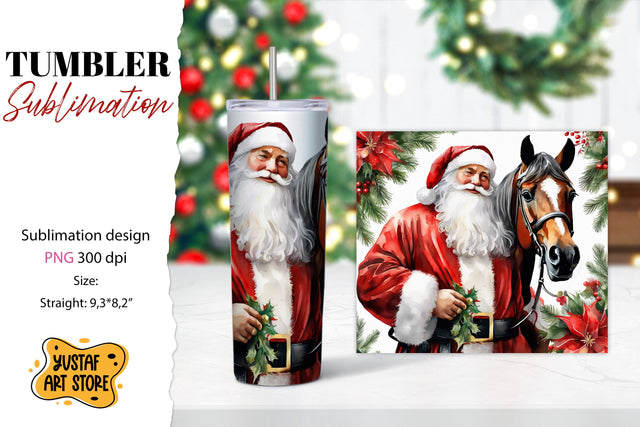 Santa tumbler wrap. Christmas tumbler sublimation. Sublimation Yustaf Art Store 