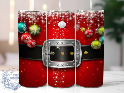 Santa Tumbler Wrap, Red Glitter Tumbler, Christmas Drinkware, 20oz Sublimation Design, Holiday Cup Wrap, Festive Santa Mug, Glitter Christmas Tumbler Sublimation ToriDesigns 